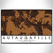 Autaugaville Alabama Map Print Landscape Orientation in Ember Style With Shaded Background