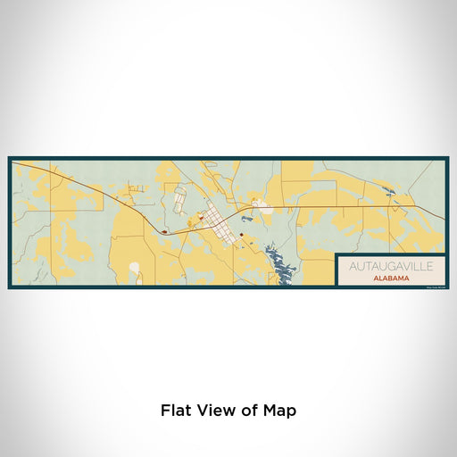 Flat View of Map Custom Autaugaville Alabama Map Enamel Mug in Woodblock