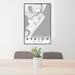 24x36 Avalon New Jersey Map Print Portrait Orientation in Classic Style Behind 2 Chairs Table and Potted Plant