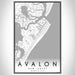 Avalon New Jersey Map Print Portrait Orientation in Classic Style With Shaded Background