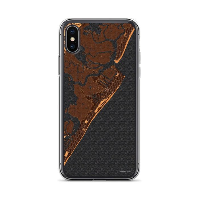 Custom iPhone X/XS Avalon New Jersey Map Phone Case in Ember