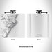 Rendered View of Avalon New Jersey Map Engraving on 6oz Stainless Steel Flask in White