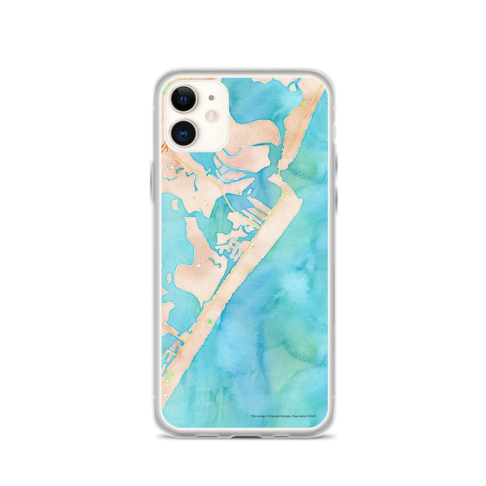 Custom iPhone 11 Avalon New Jersey Map Phone Case in Watercolor