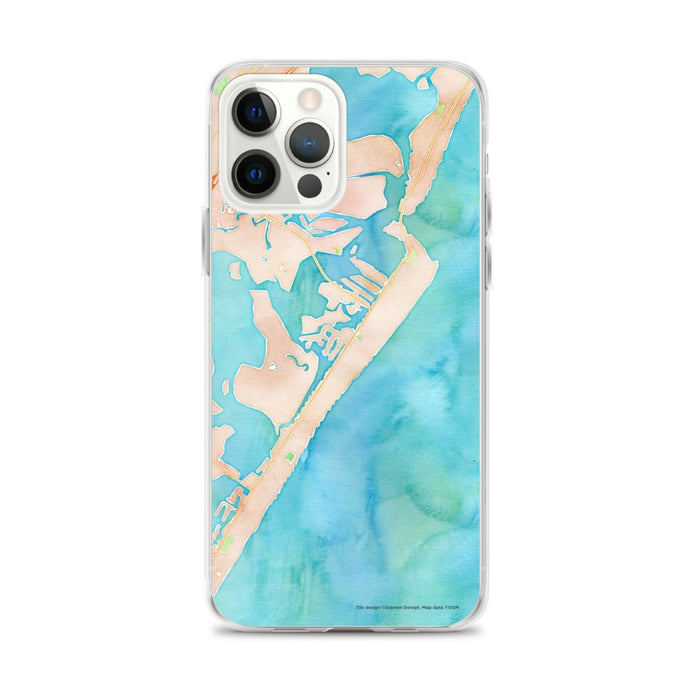 Custom iPhone 12 Pro Max Avalon New Jersey Map Phone Case in Watercolor