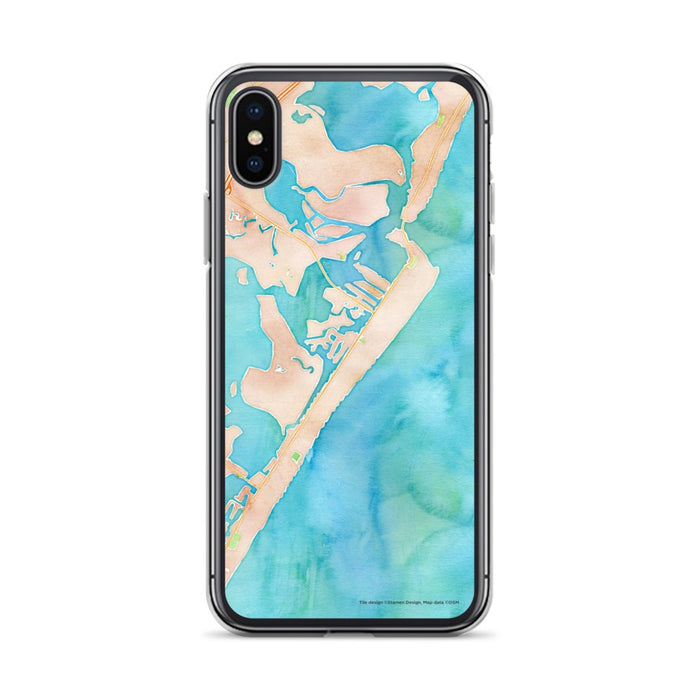 Custom iPhone X/XS Avalon New Jersey Map Phone Case in Watercolor