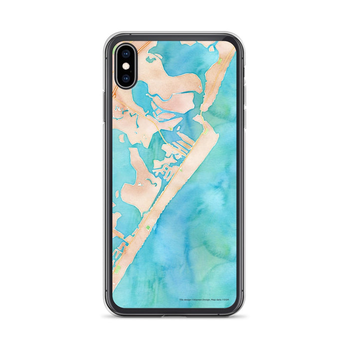 Custom iPhone XS Max Avalon New Jersey Map Phone Case in Watercolor