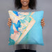 Person holding 18x18 Custom Avalon New Jersey Map Throw Pillow in Watercolor