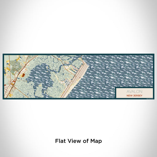 Flat View of Map Custom Avalon New Jersey Map Enamel Mug in Woodblock