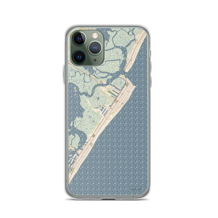 Custom iPhone 11 Pro Avalon New Jersey Map Phone Case in Woodblock