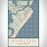 Avalon New Jersey Map Print Portrait Orientation in Woodblock Style With Shaded Background