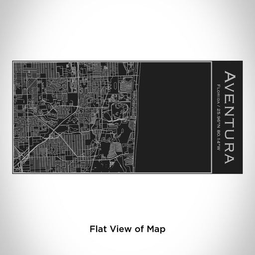 Rendered View of Aventura Florida Map Engraving on 17oz Stainless Steel Insulated Cola Bottle in Black