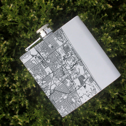Aventura Florida Custom Engraved City Map Inscription Coordinates on 6oz Stainless Steel Flask in White