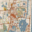 Aventura Florida Map Print in Woodblock Style Zoomed In Close Up Showing Details