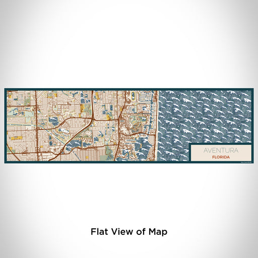 Flat View of Map Custom Aventura Florida Map Enamel Mug in Woodblock