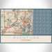 Aventura Florida Map Print Landscape Orientation in Woodblock Style With Shaded Background