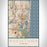 Aventura Florida Map Print Portrait Orientation in Woodblock Style With Shaded Background