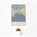 12x18 Avila Beach California Map Print Portrait Orientation in Woodblock Style With Small Cactus Plant in White Planter