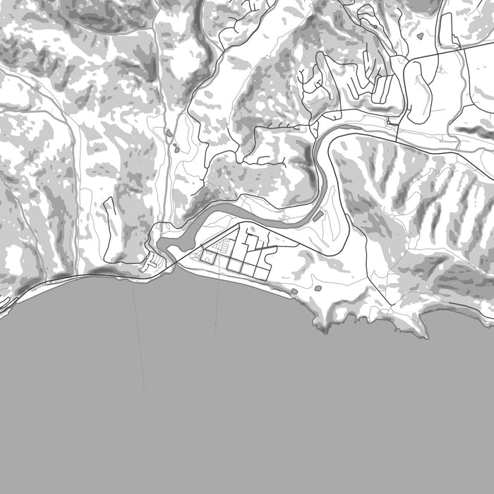 Avila Beach California Map Print in Classic Style Zoomed In Close Up Showing Details