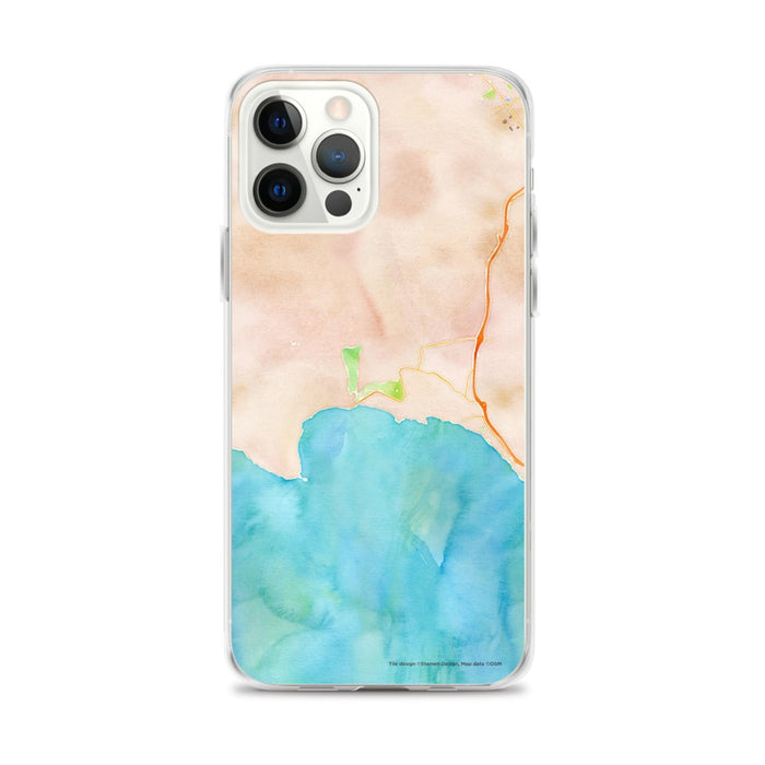 Custom iPhone 12 Pro Max Avila Beach California Map Phone Case in Watercolor