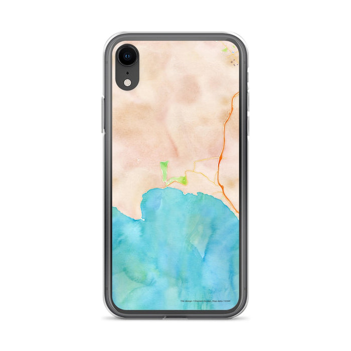 Custom iPhone XR Avila Beach California Map Phone Case in Watercolor