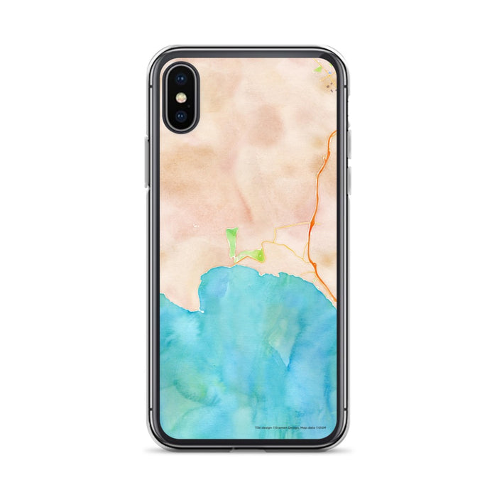 Custom iPhone X/XS Avila Beach California Map Phone Case in Watercolor