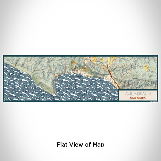 Flat View of Map Custom Avila Beach California Map Enamel Mug in Woodblock