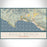 Avila Beach California Map Print Landscape Orientation in Woodblock Style With Shaded Background