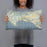 Person holding 20x12 Custom Avila Beach California Map Throw Pillow in Woodblock