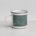 Left View Custom Avinger Texas Map Enamel Mug in Afternoon