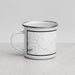 Left View Custom Avinger Texas Map Enamel Mug in Classic