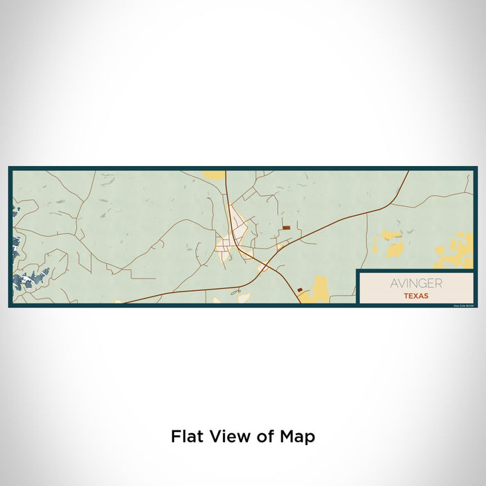 Flat View of Map Custom Avinger Texas Map Enamel Mug in Woodblock