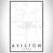 Aviston Illinois Map Print Portrait Orientation in Classic Style With Shaded Background