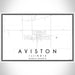Aviston Illinois Map Print Landscape Orientation in Classic Style With Shaded Background