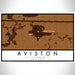 Aviston Illinois Map Print Landscape Orientation in Ember Style With Shaded Background