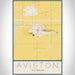 Aviston Illinois Map Print Portrait Orientation in Woodblock Style With Shaded Background