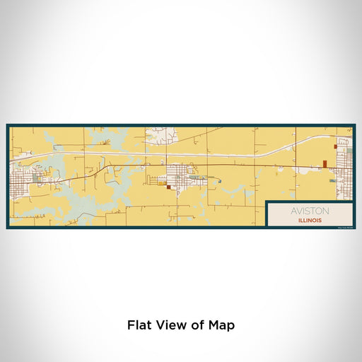 Flat View of Map Custom Aviston Illinois Map Enamel Mug in Woodblock
