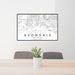 24x36 Avondale Arizona Map Print Lanscape Orientation in Classic Style Behind 2 Chairs Table and Potted Plant
