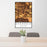 24x36 Avondale Arizona Map Print Portrait Orientation in Ember Style Behind 2 Chairs Table and Potted Plant