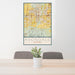 24x36 Avondale Arizona Map Print Portrait Orientation in Woodblock Style Behind 2 Chairs Table and Potted Plant