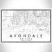 Avondale Arizona Map Print Landscape Orientation in Classic Style With Shaded Background