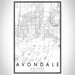 Avondale Arizona Map Print Portrait Orientation in Classic Style With Shaded Background