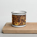 Front View Custom Avondale Arizona Map Enamel Mug in Ember on Cutting Board