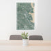24x36 Azle Texas Map Print Portrait Orientation in Afternoon Style Behind 2 Chairs Table and Potted Plant