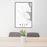 24x36 Azle Texas Map Print Portrait Orientation in Classic Style Behind 2 Chairs Table and Potted Plant