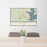 24x36 Azle Texas Map Print Lanscape Orientation in Woodblock Style Behind 2 Chairs Table and Potted Plant