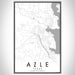 Azle Texas Map Print Portrait Orientation in Classic Style With Shaded Background