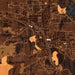 Azle Texas Map Print in Ember Style Zoomed In Close Up Showing Details