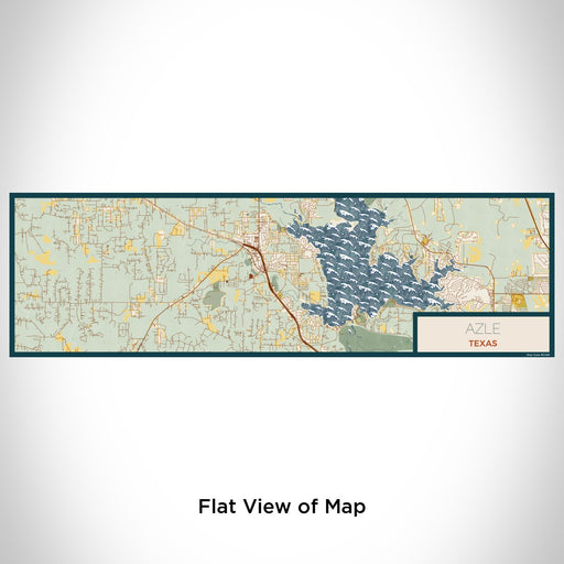 Flat View of Map Custom Azle Texas Map Enamel Mug in Woodblock