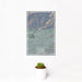 12x18 Azusa California Map Print Portrait Orientation in Afternoon Style With Small Cactus Plant in White Planter