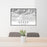 24x36 Azusa California Map Print Lanscape Orientation in Classic Style Behind 2 Chairs Table and Potted Plant